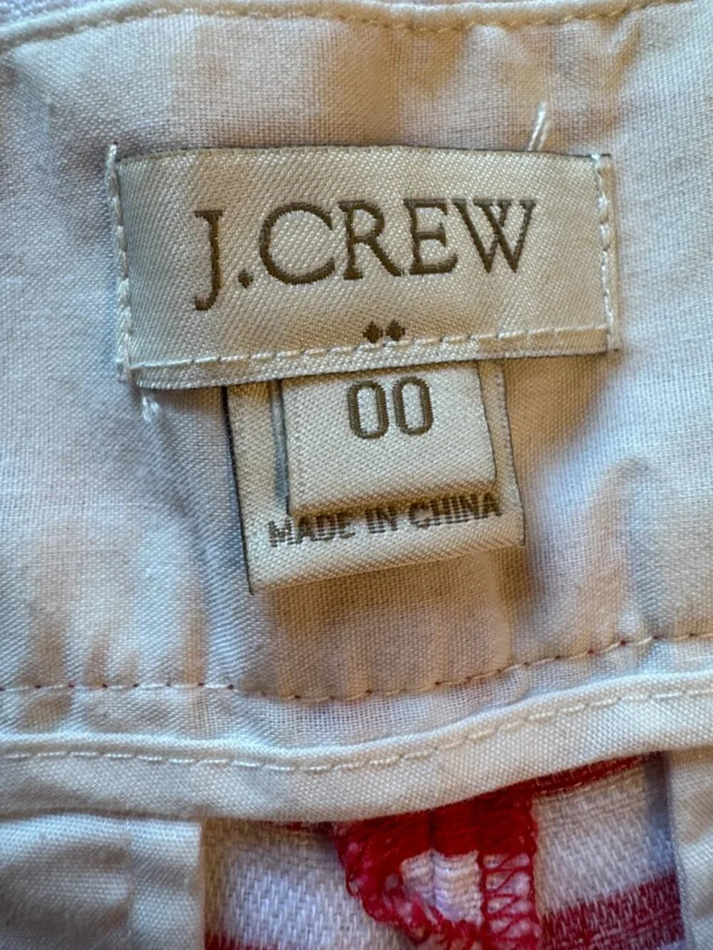 J.Crew Shorts Sz 00 Red White Stripe Pockets Linen Blend Nautical Prep